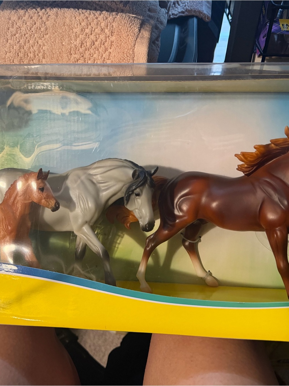 Breyer Playful Pony Set Horse Trio in Brown, Gray, Chestnut